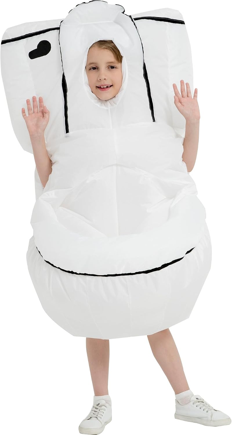 Halloween Inflatable Costume Kids,Blow Up Toilet Suit Boys Girls