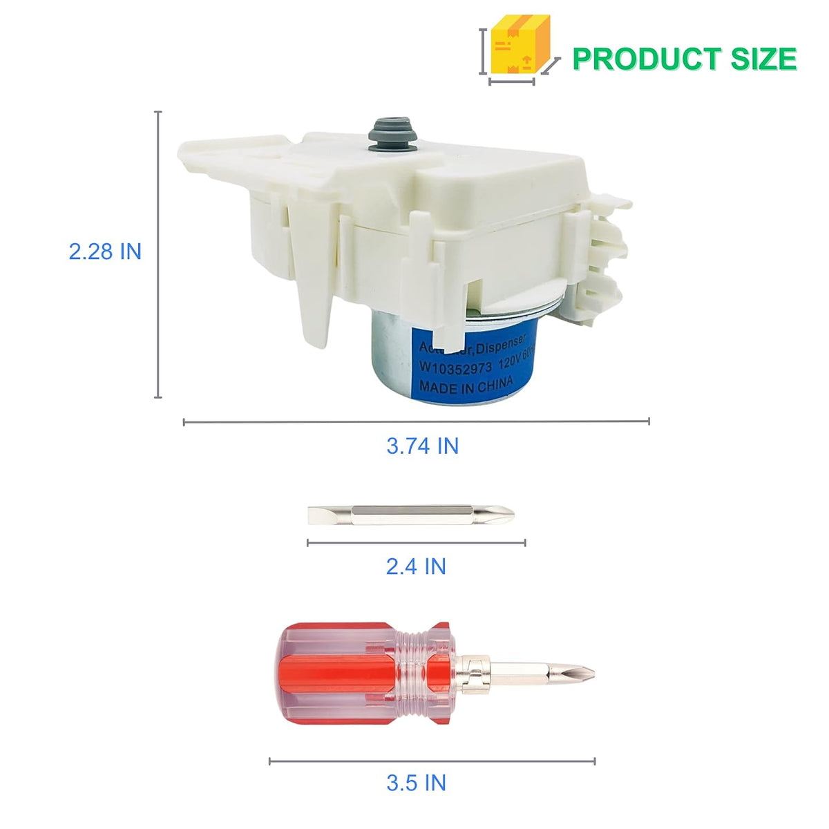 W10352973 OEM Washer Detergent Dispenser Actuator, Compatible with WPW10352973, W10283468, W10065190,W10163975,8183186, PS11753574,AP6020256, Washing Machine Dispenser Actuator, Dispenser Motor