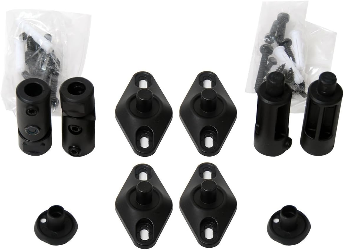 4 Black Universal Satellite Speaker Mounts/Brackets for Walls and Ceilings 1VE (Black, 4 Pack)