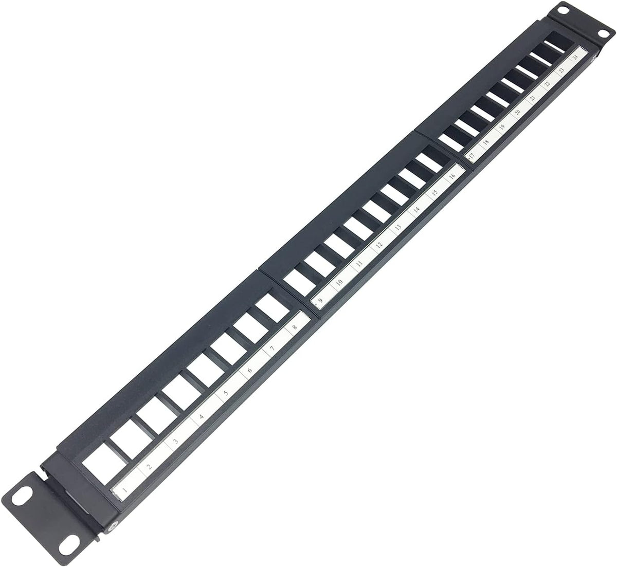 1U Hinged 24 Port Blank Keystone Patch Panel for 19" Rackmount