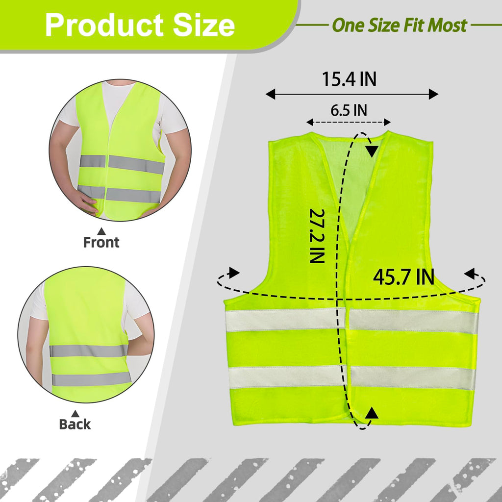 36 Pack Construction Safety Vests Bulk Yellow