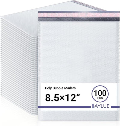 Bubble Mailers 8.5x12, Self Seal Poly Padded Envelopes #2, 100 Pack Bulk