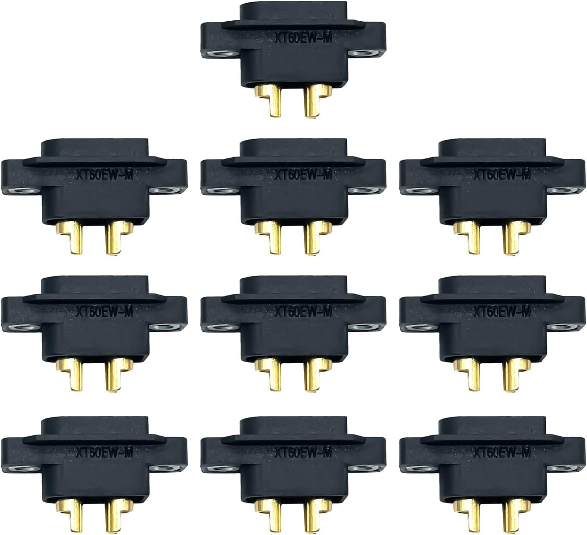 Amass 10PCS XT60EW-M Mountable XT60E Male Plug Connector for RC Drone Aircraft FPV Racing Drone(with scews