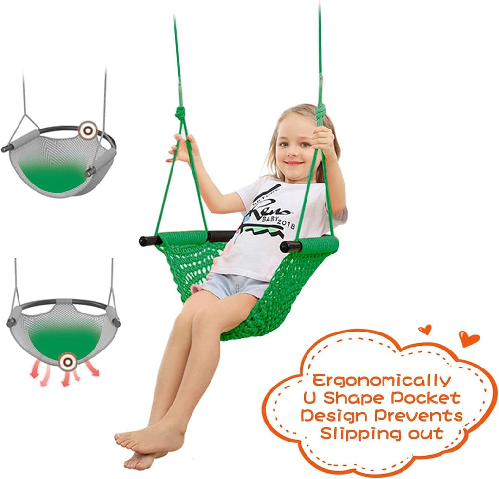 2 Pack Toddler Swing, Swing Seat for Kids with Heavy Duty Adjustable Ropes, Hand-Knitting Secure Children Swing Set