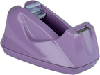 Desktop Tape Dispenser, Premium, Non-Skid Base, Plastic, Purple