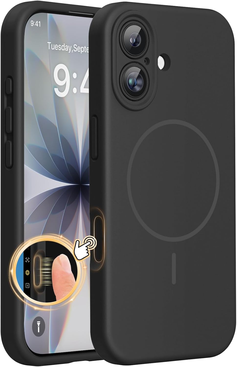 Magnetic for iPhone 17 Case, Compatible with MagSafe, Integrated Silicone Camera Control Cover, Shockproof Drop