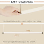 Adjustable Closet Rod for Hanging Clothes, 2 Pack White