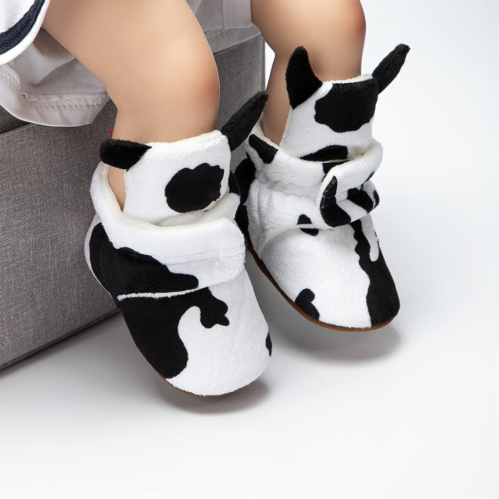 Newborn Baby Cotton Booties Stay On Slipper Winter Warm Soft Shoes Non-Skid Infant Ankle Boots Crib Shoes