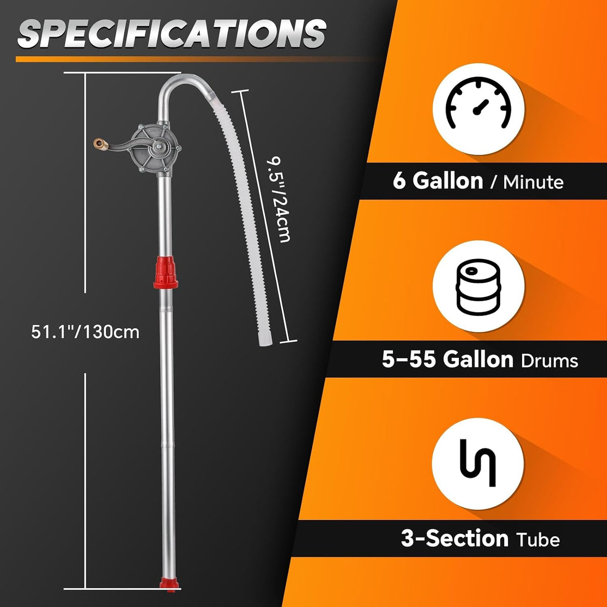 55 Gallon Drum Pump for 5–55 Gallon Drums