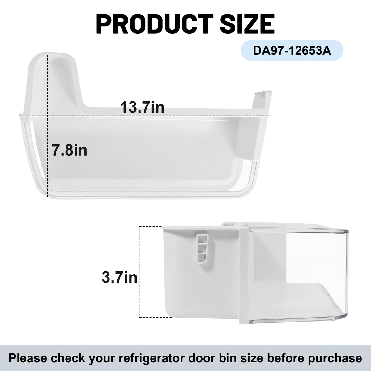 Mifyca Updated DA97-12653A Refrigerator Door Shelf Bin (Left Bottom)
