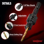 ANGELSWORD Countersink Drill Bit Set for Wood,13pc Count Sink Drill Bit Set