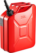 Metal Fuel Container, 5.3 Gallon, Fuel Jerry Can with Spout and Comfort Handle, 6 L/min Max Flow Rate, Leakproof &