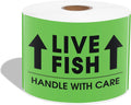 3" X 5" Live Fish This Side Up Shipping Stickers - Handle with Care