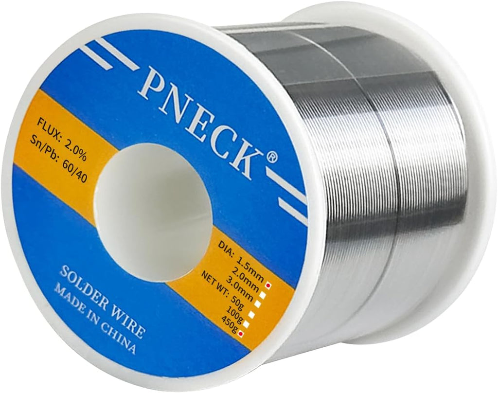60/40 Tin Lead Rosin Core Solder Wire, 0.08" 1 lb (2.0 mm 450 g)