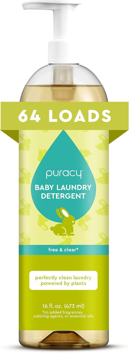 Liquid Baby Laundry Detergent - 1,4 Dioxane Free, Natural, Scent-Free Gentle Laundry Detergent Liquid Concentrate