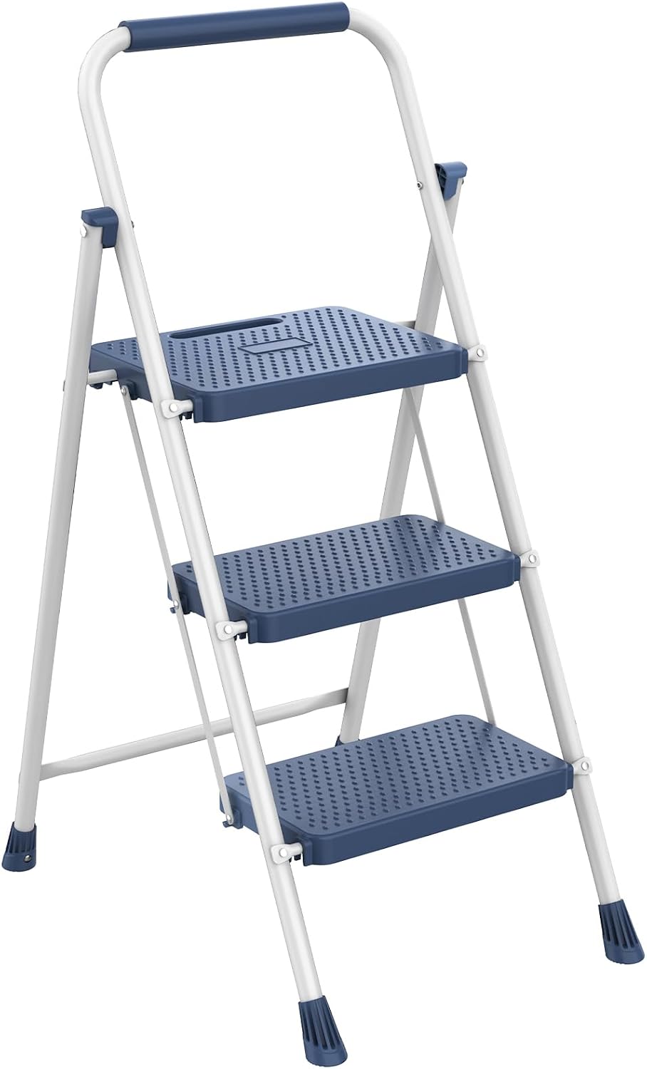 Step Ladder, 3 Sturdy Step Stool with Anti-Slip Pedal & Comfortable Handrail, Portable Heavy Duty Stool for Kitchen