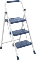 Step Ladder, 3 Sturdy Step Stool with Anti-Slip Pedal & Comfortable Handrail, Portable Heavy Duty Stool for Kitchen