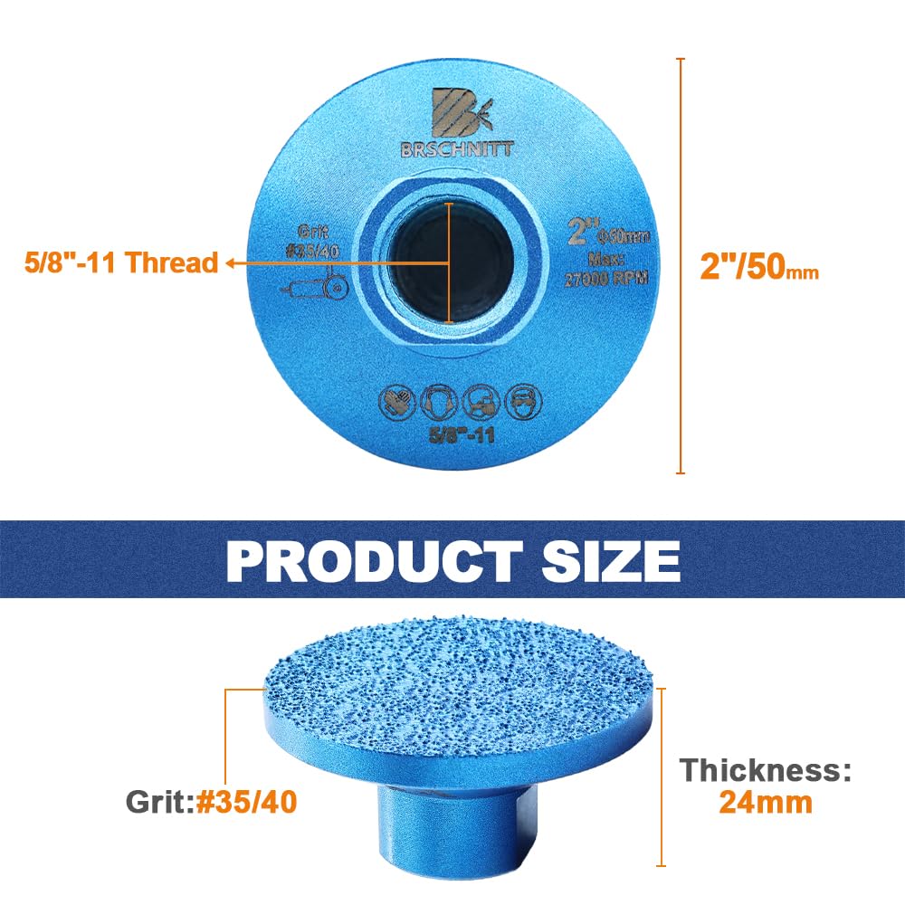 2" Diamond Grinding Wheel #35/40 - for Grinding Shaping Polishing and Cleaning Tile Granite Marble Masonry Brick for 5/8"-11 Angle Grinder