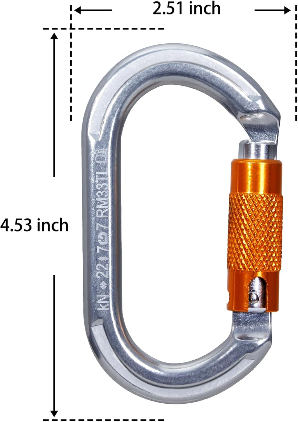 Auto Locking Climbing Carabiner Clips (22/25KN Twist Lock) or (28KN Screw Lock) Heavy Duty Carabiners for Rock