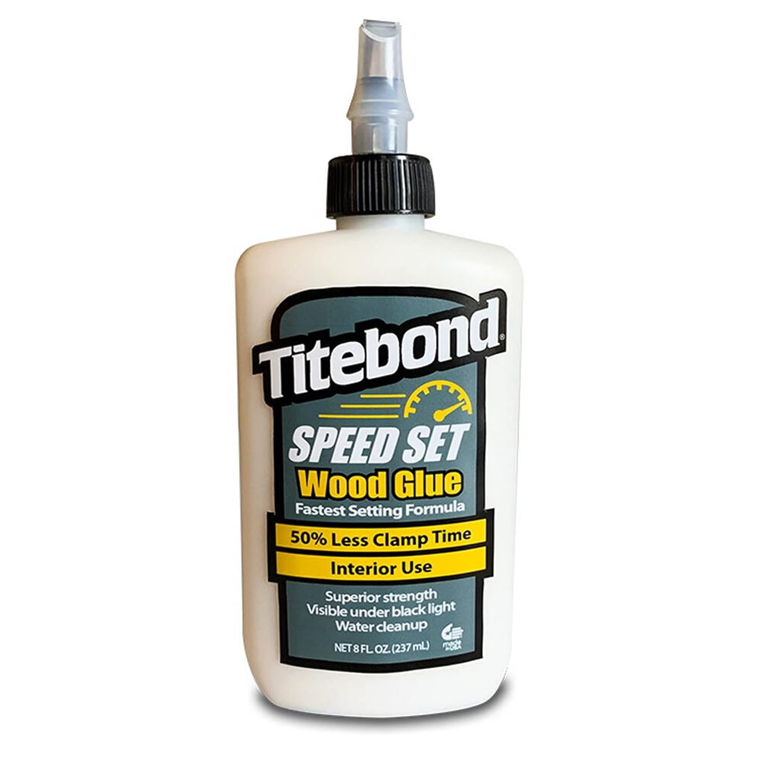 Speed Set Wood Glue 8 Oz. – Fast-Setting PVA Adhesive with 15-Minute Clamp Time – 4363