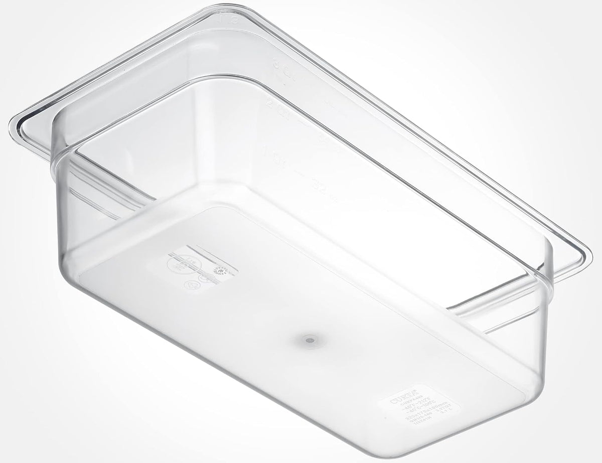 6-Pack 1/3 Size 4" Deep NSF Polycarbonate Food Pans | Dishwasher & Freezer Safe Clear Container for Prep Tables