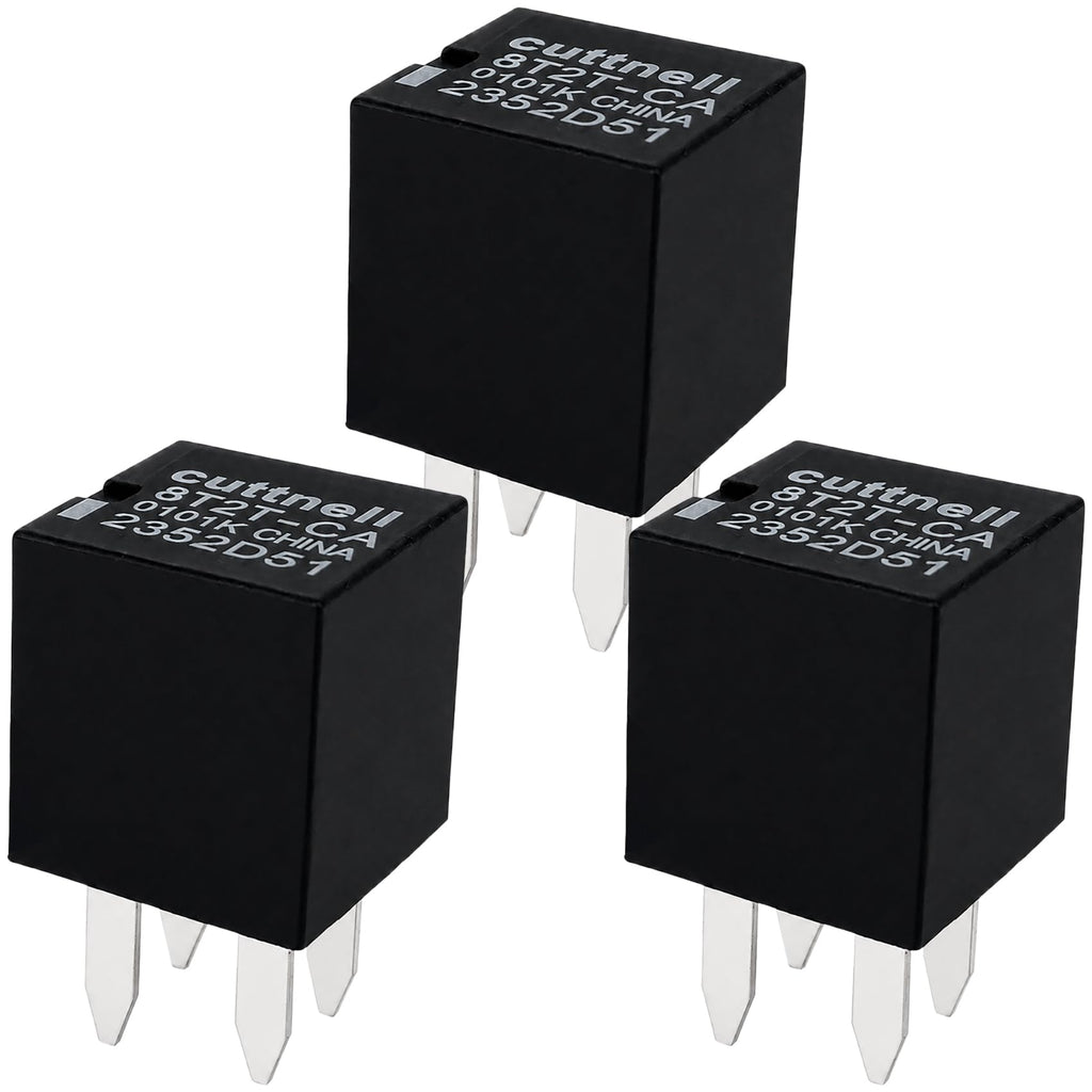 Cuttell 3-Pack 8T2T-CA Relay 12V 20A 4 Pin