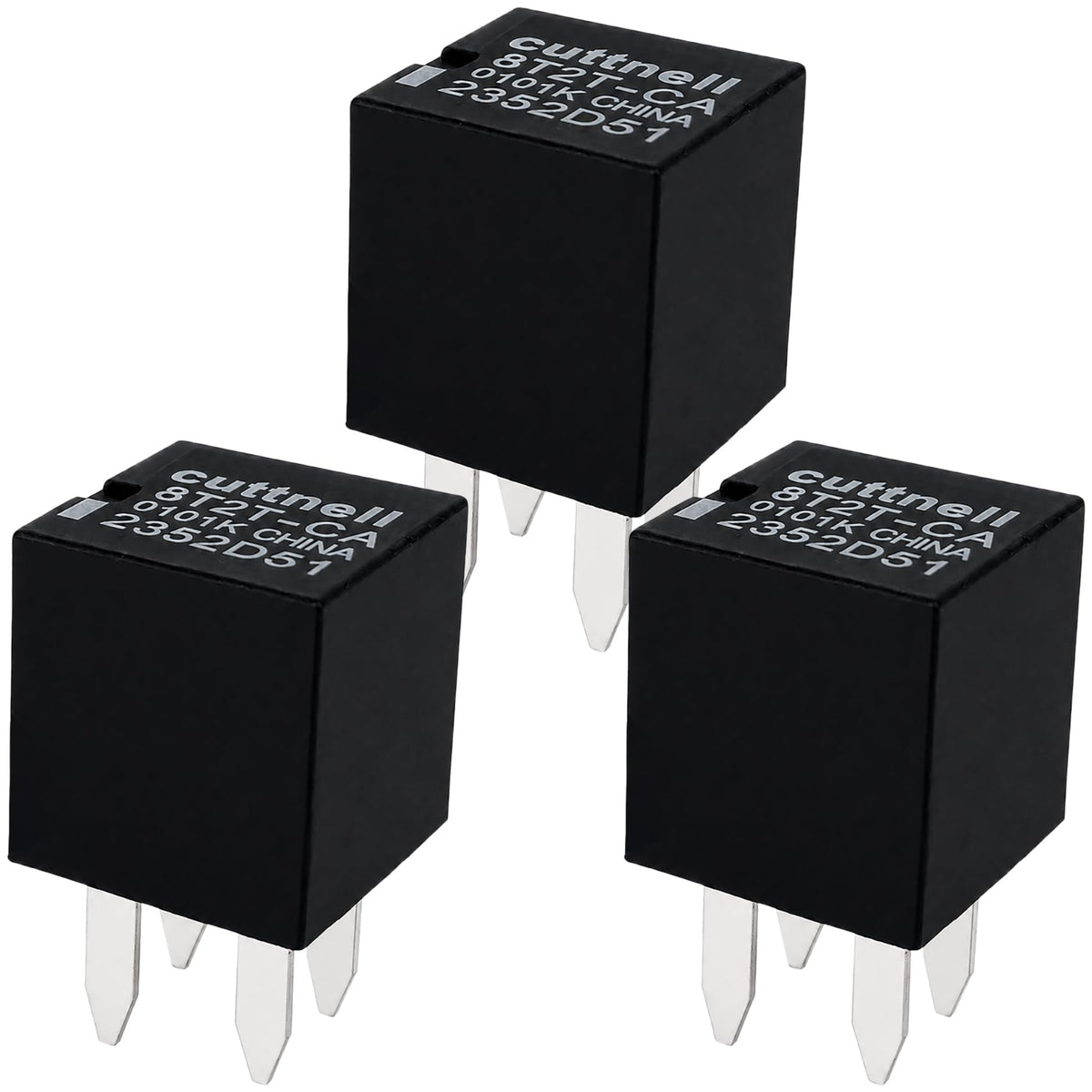 Cuttell 3-Pack 8T2T-CA Relay 12V 20A 4 Pin