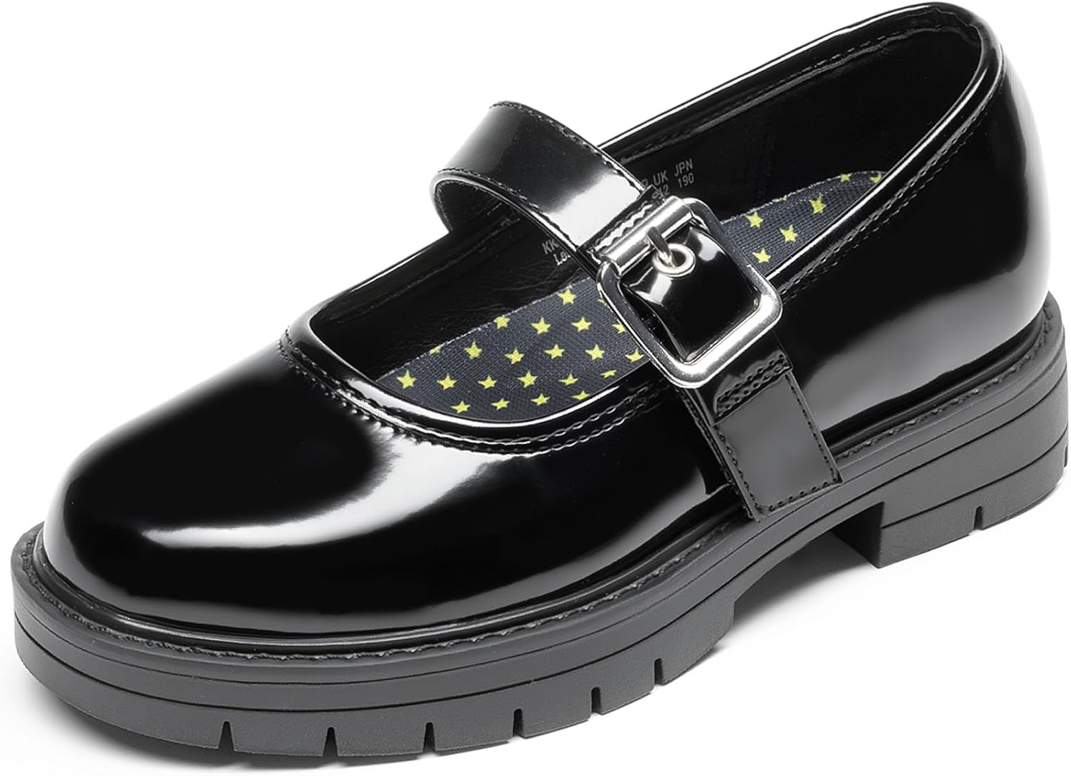 Girls Mary Jane School Uniform Shoes | Platform Hook and Loop with Arch Support Insole Roomy Round Toe Chunky Oxford