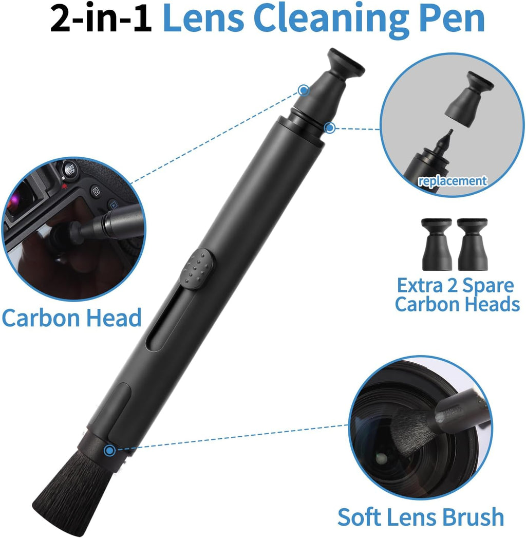 14-in-1 Camera Lens Cleaning Kit - Includes Advanced Large Silicone Air Blower, 2in1 Lens Cleaning Pen, Dry Swabs