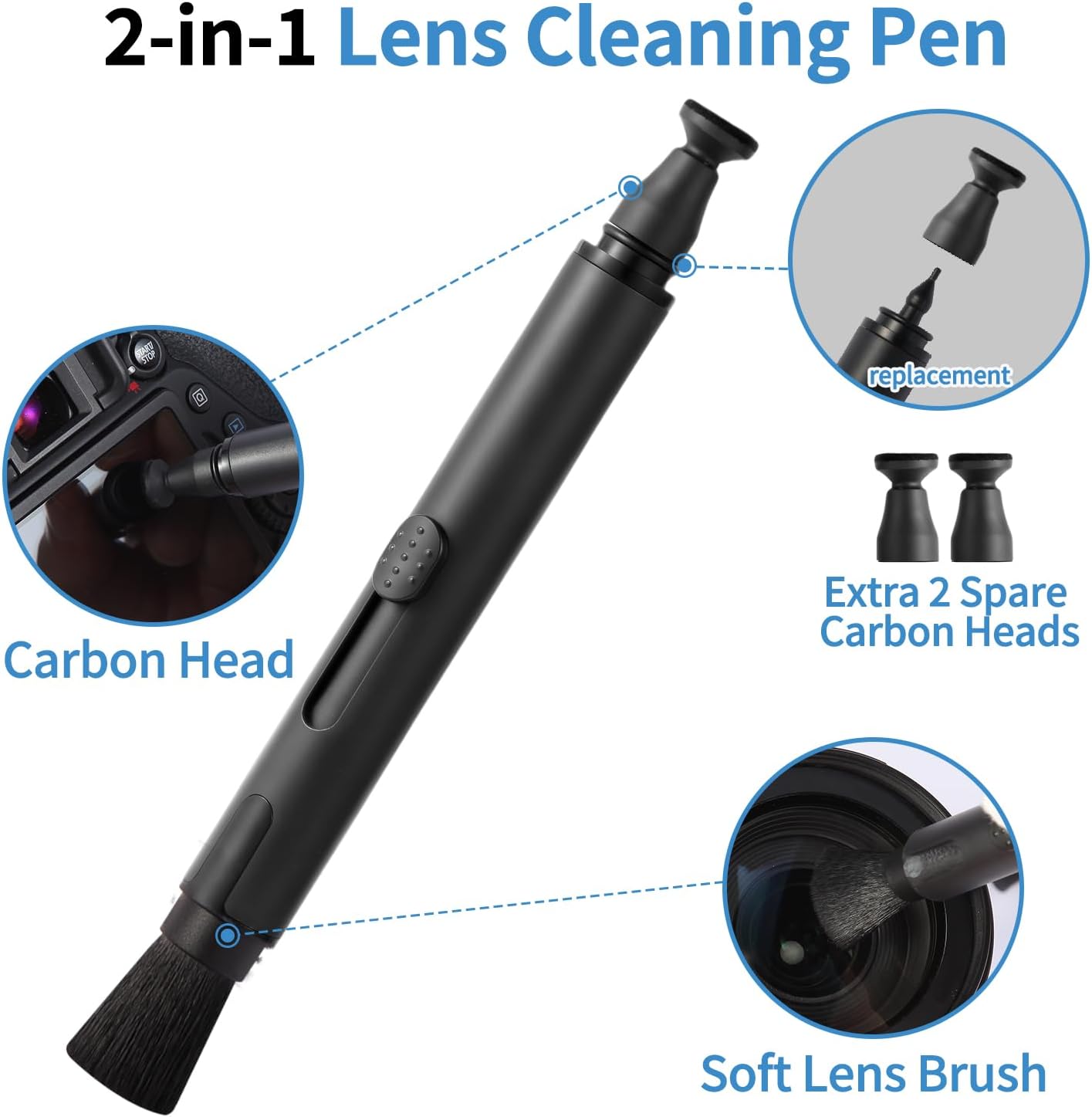 14-in-1 Camera Lens Cleaning Kit - Includes Advanced Large Silicone Air Blower, 2in1 Lens Cleaning Pen, Dry Swabs