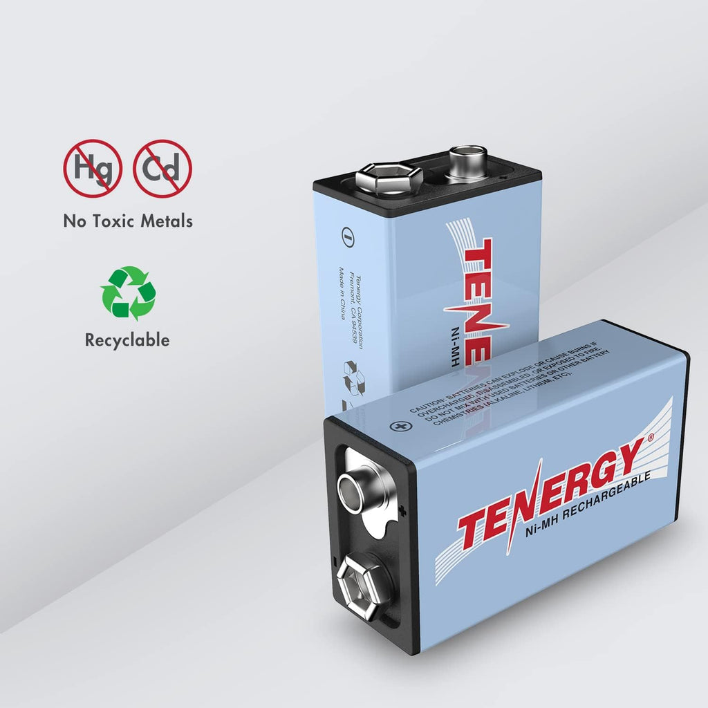 9V NiMH Battery, High Capacity 250mAh Rechargeable 9 Volt Batteries for Smoke Detector/Alarms, TENS Unit, Metal