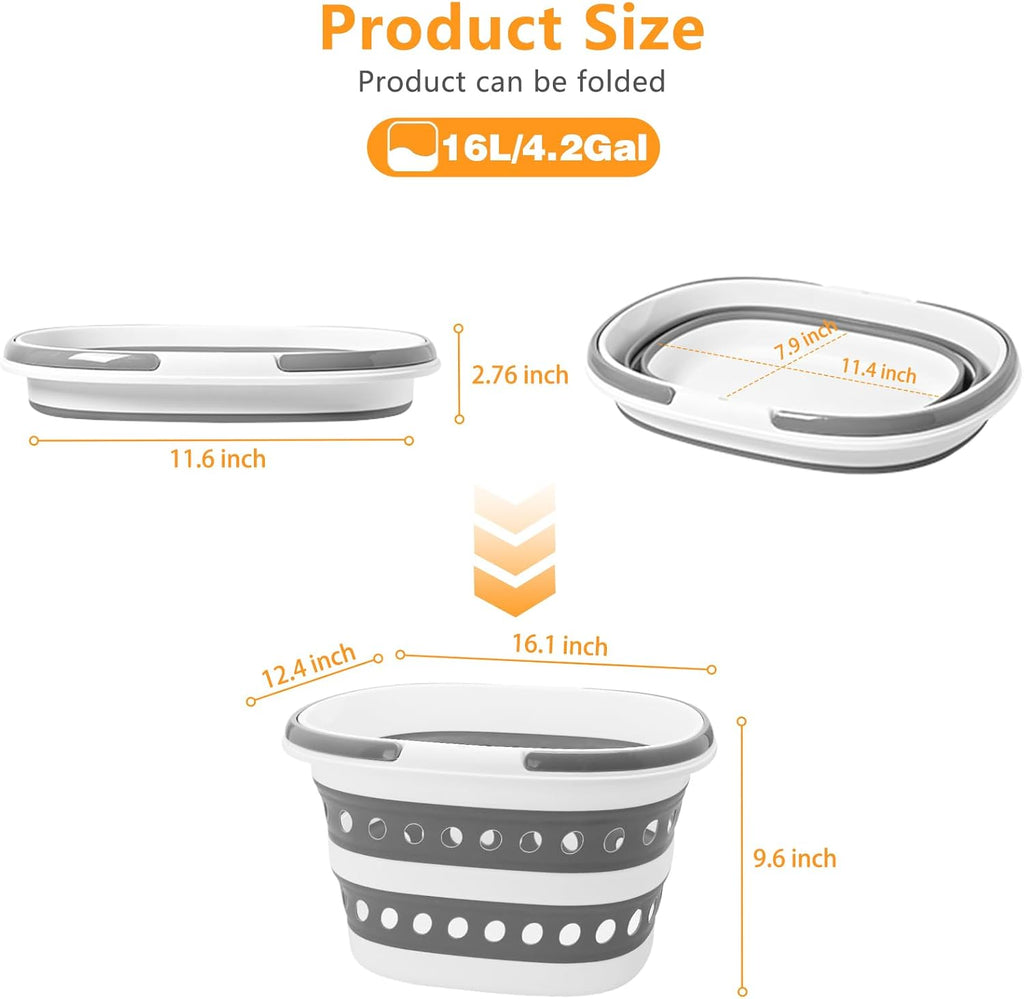 Compact Collapsible Laundry Basket, Small Size Pop-Up Hamper Perfect for Bedroom Side,Bathroom,Travel, Not for Large