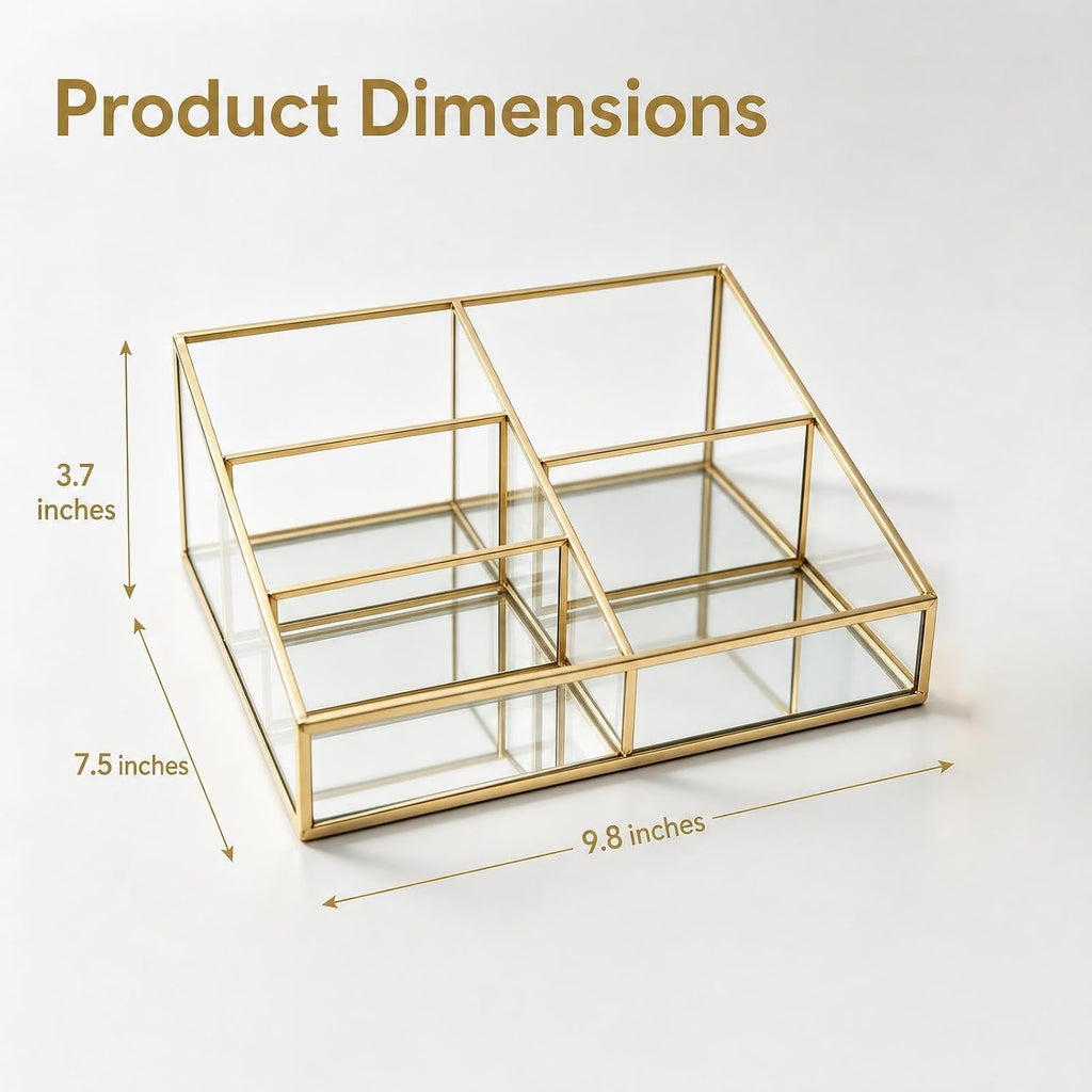 Glass Makeup Organizer Vanity Storage, Makeup & Perfume Tray