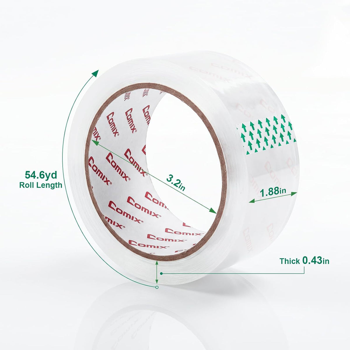 Clear Packing Tape Refills,Heavy Duty,6 Rolls,1.88" x 54.6 yd