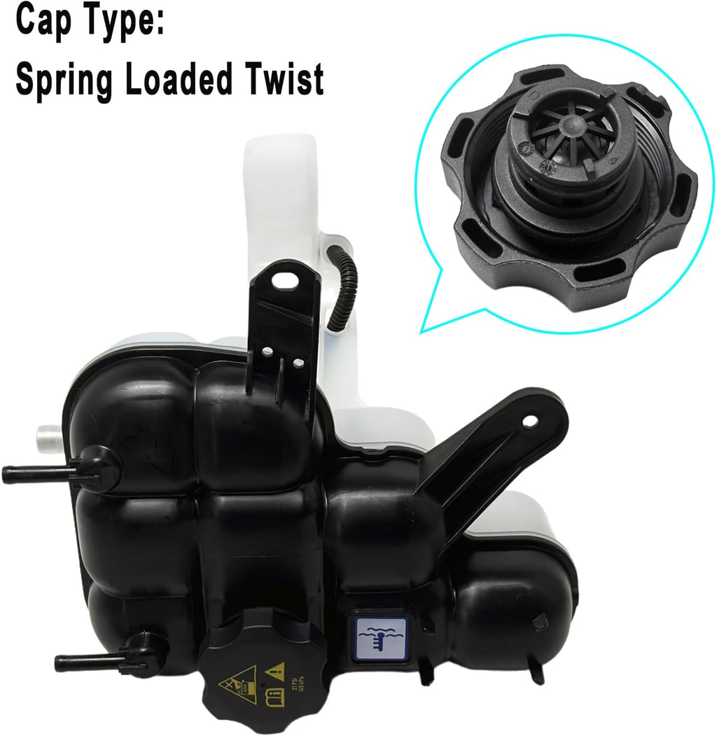 603-002 Engine Coolant Reservoir Tank with Cap & Hose, Compatible with 2016-2021 Dodge Durango V6 3.6L | 2016-2021 Jeep Grand Cherokee V6 3.0L 3.6L, Replacement Overflow Tank Replaces# 68244088AA