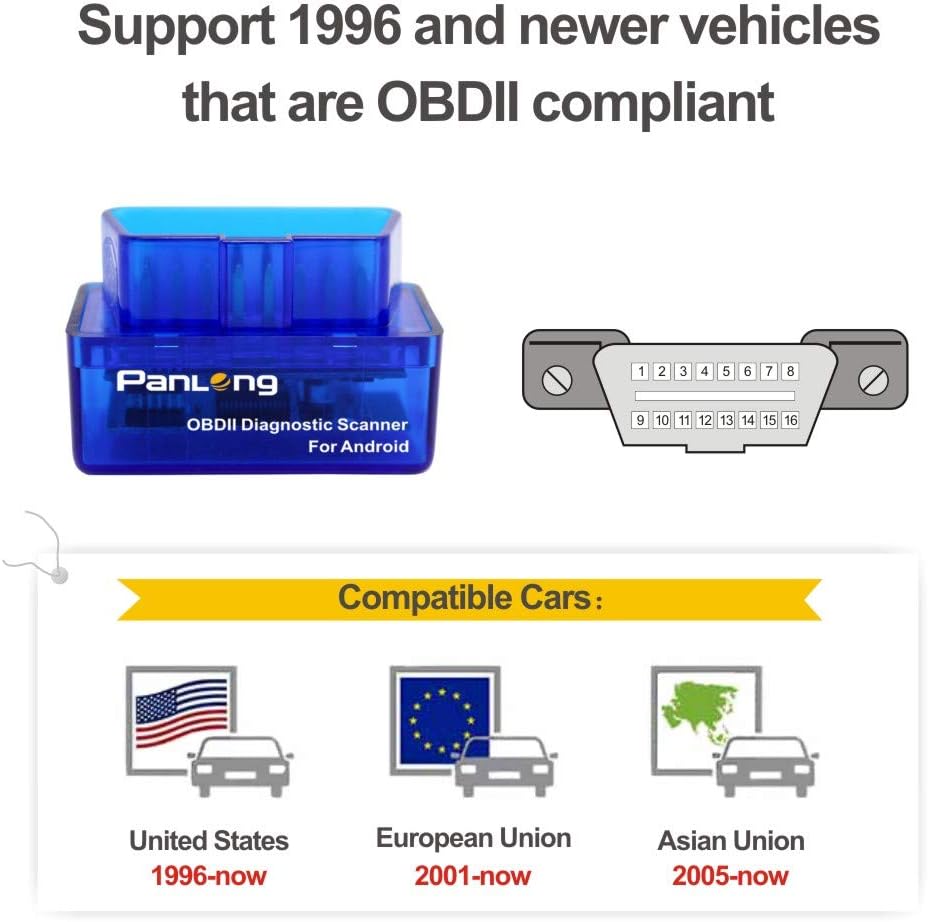 OBD2 Scanner Bluetooth OBDII Diagnostic Tool Car Code Reader Turn Off Check Engine Light Support Android