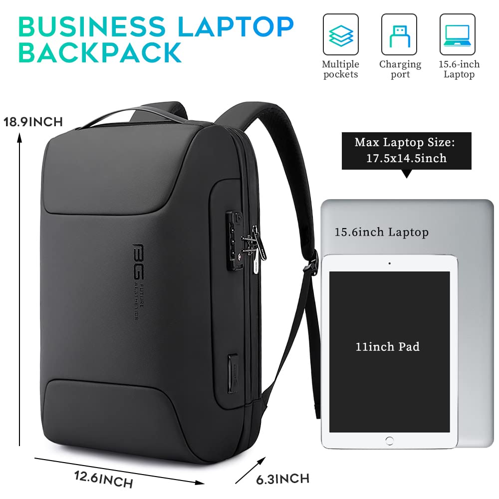 Anti Theft Business Backpack Fits 15.6 Inch Laptop,Smart Work Backpack with USB Charging Port for Office Work