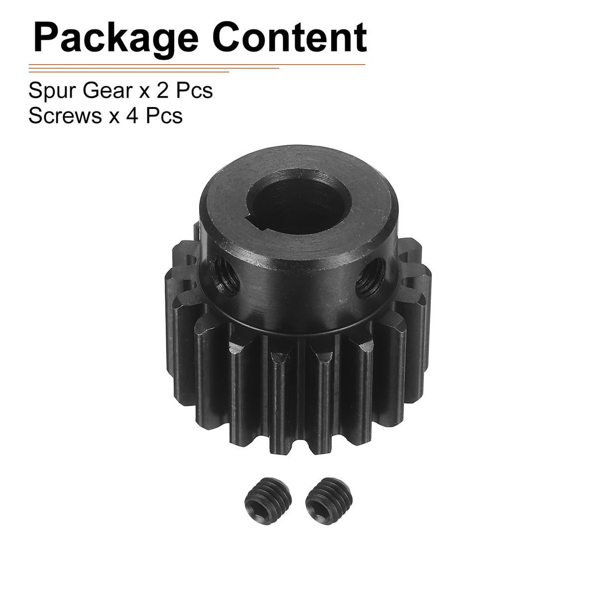 DTGN Spur Gear 1.5Mod 18 Teeth 15mm Thickness 10mm Bore 3x1.4mm Keyway 2Pcs