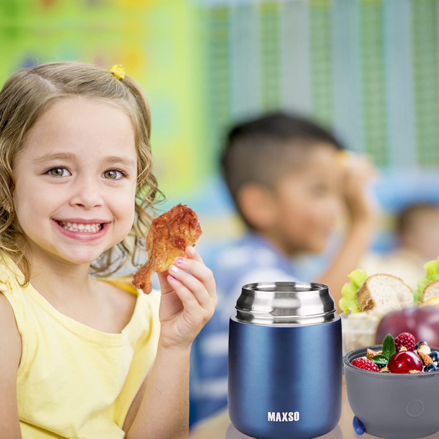 Insulated Thermo Food Jar for Hot & Cold Food for Kids Adult, 17 oz Soup Thermal Hot Food Containers for Lunch