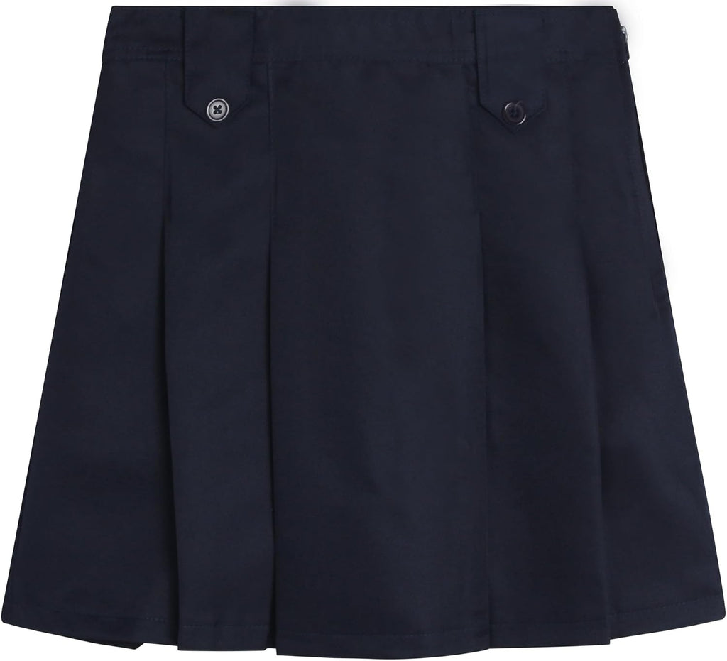 Girls Uniform Skort 2 Pack Twill School Uniform Scooter Skirt | Soft Breathable Weave, Hidden Shorts and Elastic