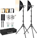16" Softbox Lighting Kit, 2-Pack with Remote | 95W LED Bulbs, Remote Control, CRI97 Color Accuracy, Soft Diffused