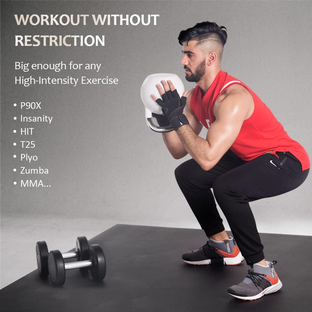 Extra Large Exercise Mat 16'x6'/12'x6'/10'x6'/8'x6'(7mm), Extra Wide Workout Mats for Home Gym Flooring, Non-Slip