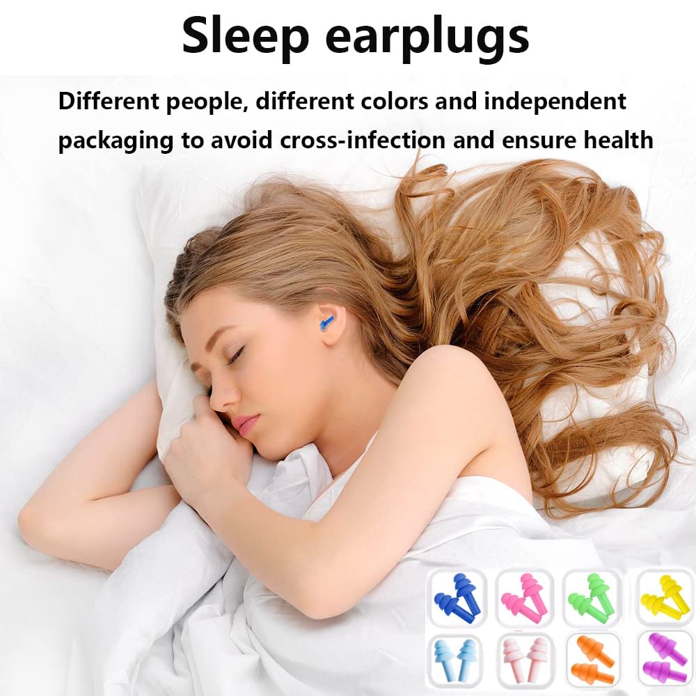 Earplugs for Sleeping Noise Cancelling, 8Pairs Reusable Ear Plugs