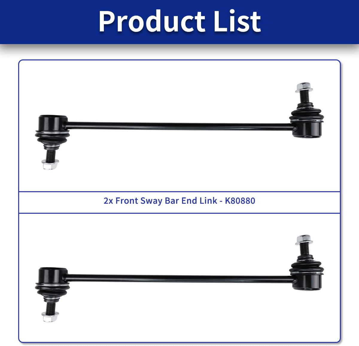 Sway Bar Links, K80880 Stabilizer Link With Ball Joint Compatible With 2013-2018 Ford Escape, 2012-2018 Ford Focus, 2015-2018 Ford Transit, 2010-2013 Mazda 3-2 Pcs