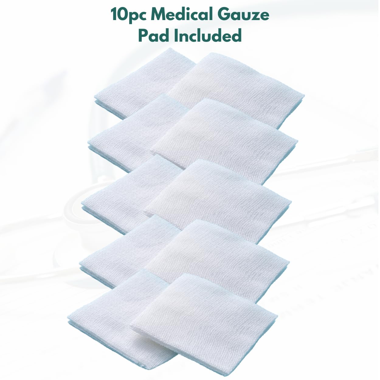 Clear Medical Tape Waterproof, 4 Rolls - 1 inch x 10 yds + 10 pc Gauze Pads - Hypoallergenic Surgical Tape for Wound