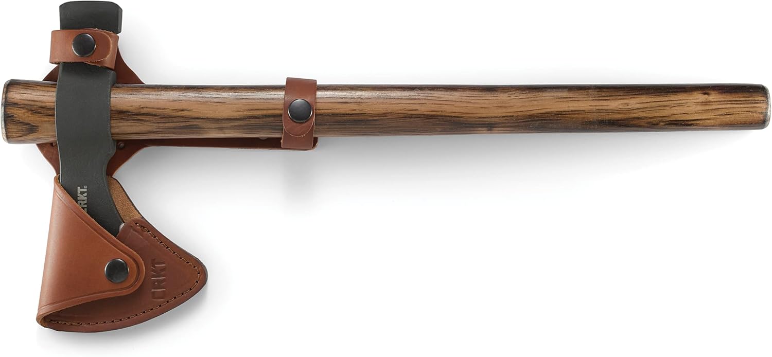 Black Woods Chogan T-Hawk Outdoor Survival Tomahawk: 1055 Carbon Steel Plain Edge Blade, Tennessee Hickory Handle