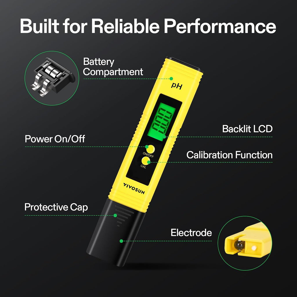 VIVOSUN Digital pH Meter and pH Up & pH Down Kit, 1 Quart Each, pH Control Kit for Balanced pH Level and Optimal