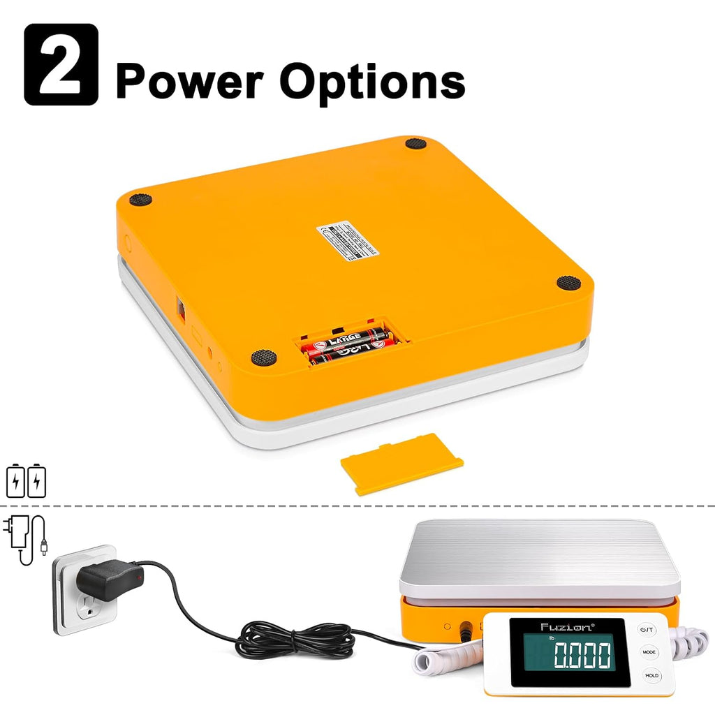 Shipping Scale - Digital Postal Scale | 110LB x 0.1oz, Large LCD Display, 5 Units, Dual Power Supply (Batteries &