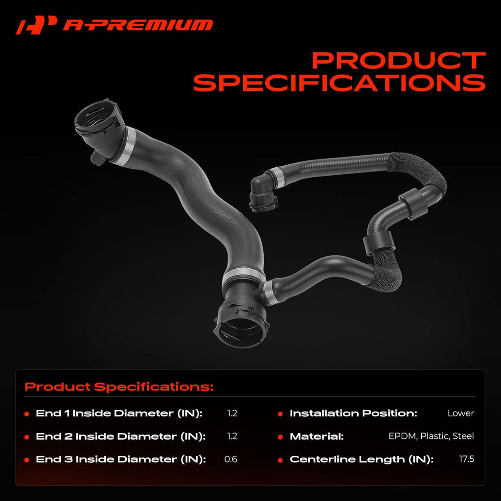 A-Premium Lower Radiator Coolant Hose Compatible with BMW