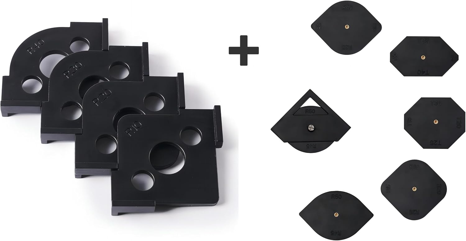 Pack of 9 Radius Jig Router Templates Corner Radius Routing Templates,Routing Rounded Corners Router Bit Templates